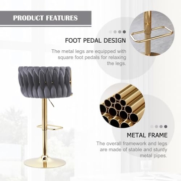 Comfortable ECHINGLE Velvet Bar Stools Set of 4 for Any Space