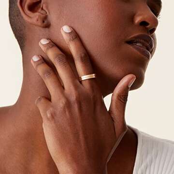 PAVOI 14K Gold Plated Stacking Ring for Women