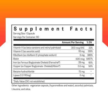 Seeking Health Optimal Iron with Digestive Enzymes and Cofactors - Vegan, 90 Capsules