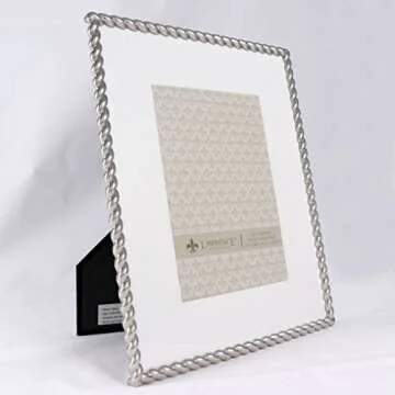 Lawrence Frames Silver Rope 8x10 Matted Photo Frame