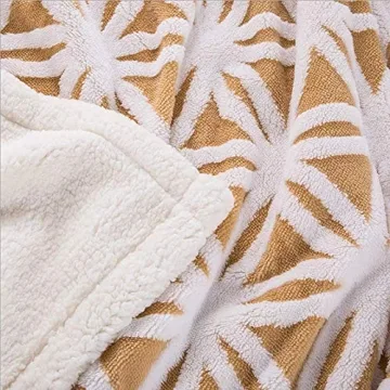UKELER Yellow Sherpa Fleece Blanket Cozy Plush Warm Throw