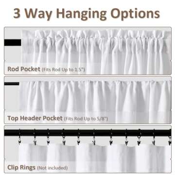 Guken White Linen Curtains 84 Inch Length for Living Room Bedroom 2 Panels Set Rod Pocket Light Filtering Semi Sheer Window Curtains 52 Inch Width Boho Farmhouse Linen Drapes, W52xL84