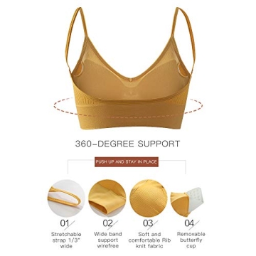 JUST BEHAVIOR Women's Low Back Seamless Comfort Wire-Free Bra with Removable Pads Multiple Colour (Rich Black, ONE Size)