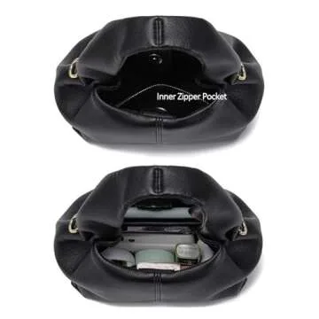 HIYOLALA Small Top Handle Handbags: Purses for Women Satchel Style, Black-1