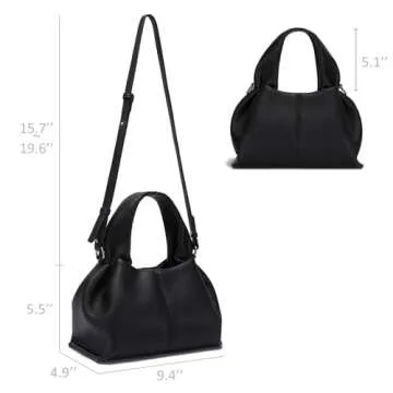 HIYOLALA Small Top Handle Handbags: Purses for Women Satchel Style, Black-1
