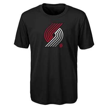 NBA Portland Trail Blazers Kids & Youth Boys "Motion Offense" Short Sleeve Performance Tee, Small (4), Red
