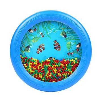 Musfunny Ocean Drum Wave Bead Drum Gentle Sea Sound Music Gift Musical Educational Sea Sound Drum To...
