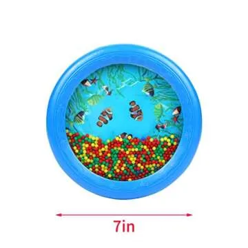 Musfunny Ocean Drum Wave Bead Drum Gentle Sea Sound Music Gift Musical Educational Sea Sound Drum Tool for Kid Child Baby (Blue)