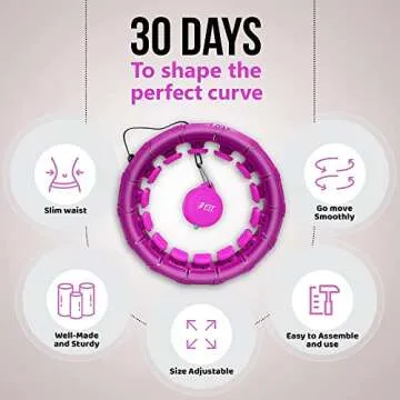 Infinity Weighted Hula Fit Hoop for Adult Weight Loss, 2 in 1 Smart Fitness Exercise Hoop for Women Abs Workout, Fit on Form 24/28/32 Detachable Knots