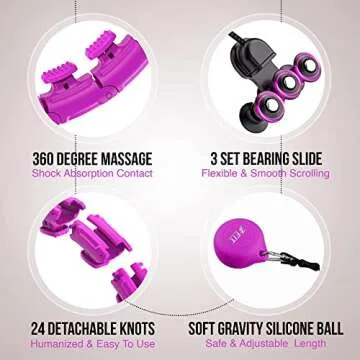 Infinity Weighted Hula Fit Hoop for Adult Weight Loss, 2 in 1 Smart Fitness Exercise Hoop for Women Abs Workout, Fit on Form 24/28/32 Detachable Knots