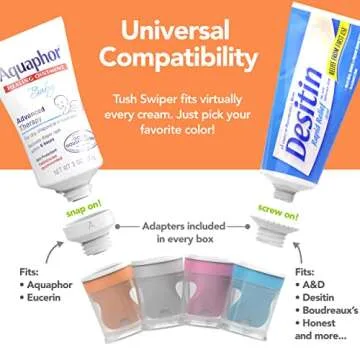 Eli & Ali Tush Swiper - Diaper Rash Cream & Butt Paste Applicator - Universal Fit for Most Diaper Creams | Mess-Free & Hygienic Alternative to Cream Spatula - Carry Less Baby Gear - Pink, 1 Pack