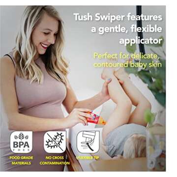 Eli & Ali Tush Swiper - Diaper Rash Cream & Butt Paste Applicator - Universal Fit for Most Diaper Creams | Mess-Free & Hygienic Alternative to Cream Spatula - Carry Less Baby Gear - Pink, 1 Pack
