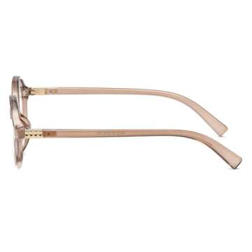 JOVAKIT Retro Oval Blue Light Blocking Glasses for Women Vintage Fashion 90s Small Oval Frame Eyeglasses (Transparent Brown)