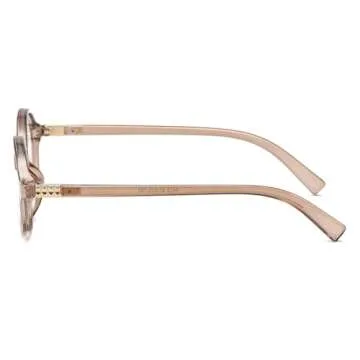 JOVAKIT Retro Oval Blue Light Blocking Glasses for Women Vintage Fashion 90s Small Oval Frame Eyeglasses (Transparent Brown)