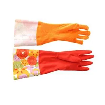 Treenewbid Kitchen Rubber Cleaning Gloves with Warm Lining Household Thickening PU Waterproof Dishwashing Latex Glove Large 2 Pairs