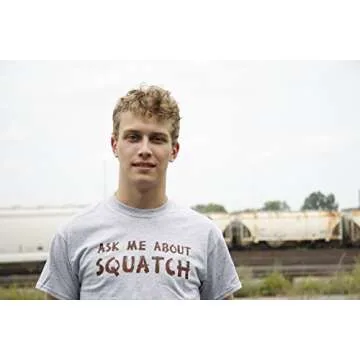 Ask Me About My Bigfoot T Shirt Funny Graphic Sasquatch Flip Shirts Yeti Humor Funny T Shirts Cool Flip T Shirt Novelty Tees for Guys Light Grey S