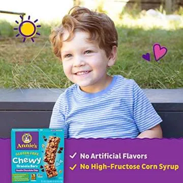 Annie's Gluten Free Chewy Granola Bars, Double Chocolate Chip, 5 Bars, 4.9 oz (Pack of 12)