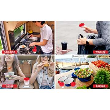 SIGNORAWARE Salt and Pepper Shakers Moisture Proof Set of 2 Medium Salt Shaker to go Camping Picnic Outdoors Kitchen Lunch Boxes Travel Spice Set Clear with Black Lids Plastic Airtight Dispenser