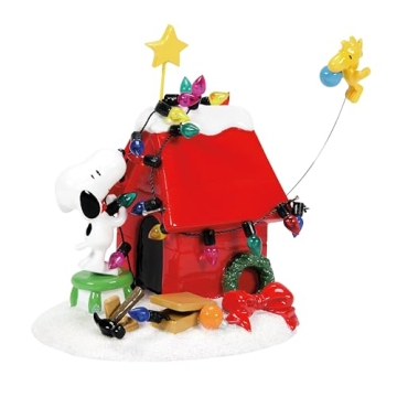 Charming Snoopy and Woodstock Christmas Decoration - 8" Hand-Painted Collectible