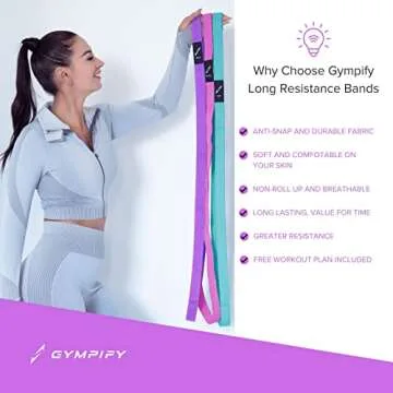 Gympify Resistance Bands (Fabric, Dynamic Pink) - 3 Levels of Resistance - Includes 2 Handles - Ideal for Workout, Travel, Bodybuilding, Fitness & Strength Training