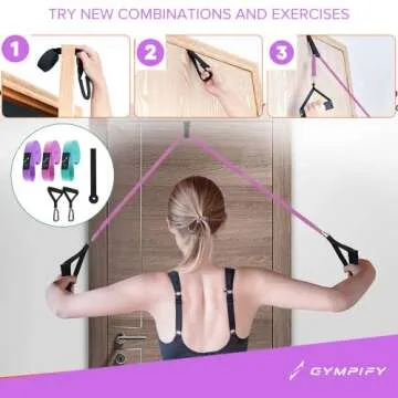Gympify Resistance Bands (Fabric, Dynamic Pink) - 3 Levels of Resistance - Includes 2 Handles - Ideal for Workout, Travel, Bodybuilding, Fitness & Strength Training