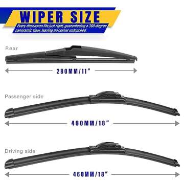 3 wipers Replacement for 2006-2011 Chevy chevrolet HHR, Windshield Wiper Blades Original Equipment R...