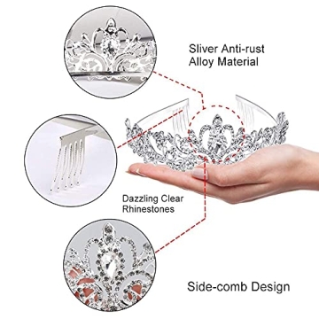 Elegant Didder Silver Crystal Tiara Crown for All Occasions