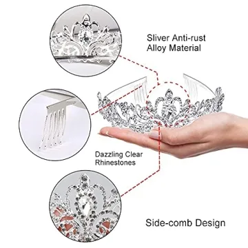 Elegant Didder Silver Crystal Tiara Crown for All Occasions