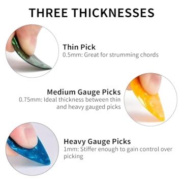 Colorful 15 Pack Guitar Picks - Thin to Heavy Thickness