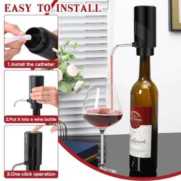 BLUBYEES Electric Wine Aerator Pourer with USB Rechargeable, Automatic Wine Bottle Dispenser Machine...