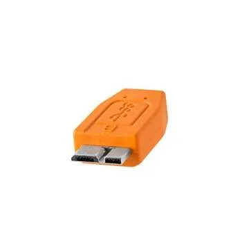 Tether Tools TetherPro USB 3.0 to Micro-B Cable | for Fast Transfer and Connection Between Camera and Computer | High Visibility Orange | 15 Feet (4.6 m)