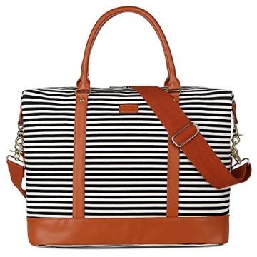 BAOSHA HB-28 Stylish Women's Canvas Weekender Bag for Travel & Overnight Trips