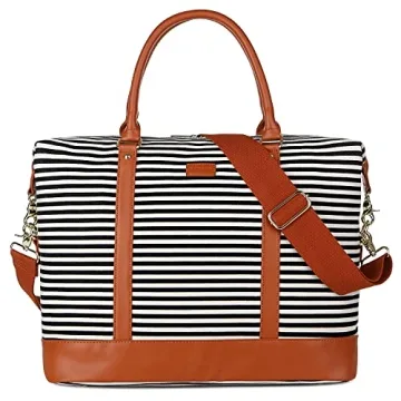 BAOSHA HB-28 Stylish Women's Canvas Weekender Bag for Travel & Overnight Trips