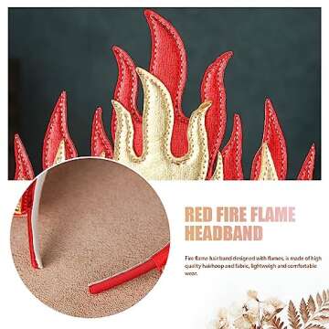Brinie Flame Headband Red Fire Flame Hair Hoop Goddess Headpiece Halloween Headdress Party Festival Costume Hair Accessories for Women and Girls
