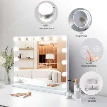 Fenair Hollywood Vanity Mirror with Lights & Speakers