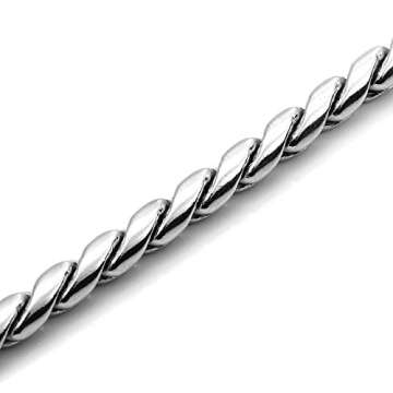 Mogoko Stainless Steel Dog Choke Chain Collar, Puppy Metal Snake Chain Pet Show Slip Collar Choker for Training Walking (Silver;24.0"*5.0mm)