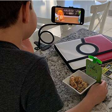 AGOZ Cell Phone Holder Gooseneck Mount, Lazy Clamp Clip Flexible Phone Stand for Office Desk Bed iPh...