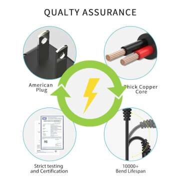 DC12V 1A Switching Power Supply Adapter, Security Camera Power Adapter, CCTV Power Supply, 100-240V AC to 12V DC 1Amp (1000mA) Charger Cord for LED Strip Lights, Security Dome/Bullet Camera,Wall Plug