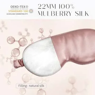 EASTEER 100% 22 Momme Mulberry Silk Sleep Mask, Eye Cover for Sleeping, Blackout 3D Sleep Masks for Lash Extensions with Adjustable Strap for Men and Women (Rose Gold)