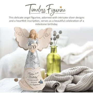 Happy 70th Birthday Angel Figurine for Women