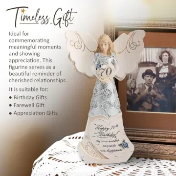 Happy 70th Birthday Angel Figurine for Women