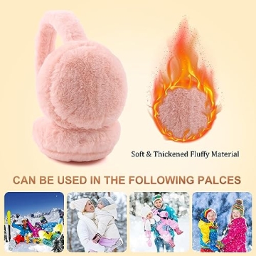 Cute Fluffy Ear Muffs for Kids and Women - Winter Warmth