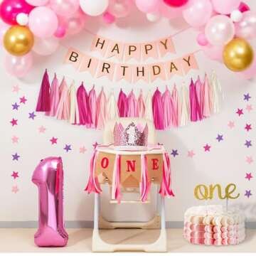 GCQQ 20Pcs Hot Pink Tissue Paper Tassels Garland, DIY Tissue Tassel Garland, Tissue Paper Tassel Garlands for Barbie Party Wedding, Girl's Baby Shower, Flamingo, Home Party Decoration