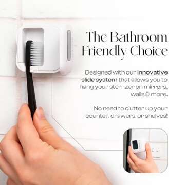 Mondano UV-C Toothbrush Sanitizer and Holder, Toothbrush Case - Manual/Electric Toothbrush Cover for Any Toothbrush Head - Rechargeable Toothbrush Travel Case, Tooth Brush Cover Cap for Home