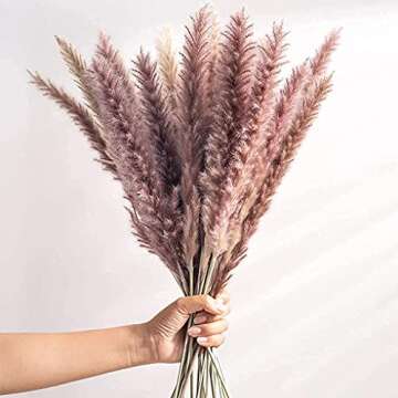 Pampas Grass Decor - 30 Pcs 18 Inch Tall Dried Pampas Grass by Live N' Lux, Boho Home Decor Great Na...
