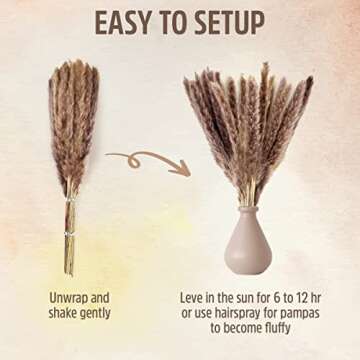 Pampas Grass Decor 30 Pcs Natural Dried 18 Inch