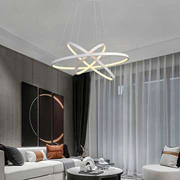 DEARLAN Modern Chandelier Lighting Dimmable LED Ceiling Dining Room Chandeliers Contemporary Pendant...
