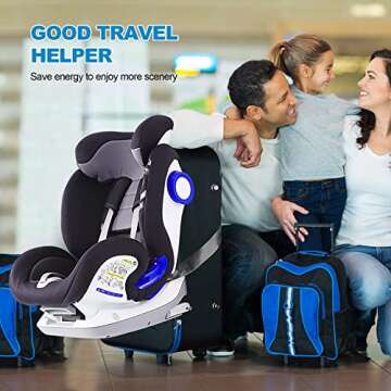 Car Seat Travel Belt, Adjustable Car Seat Travel Strap, Convert Baby Car Seat & Carry-on Luggage into Airport Car Seat Stroller & Carrier Belt, Safe Travel Solution for Transport Car Seat