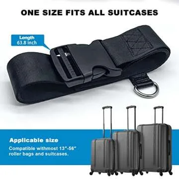 Car Seat Travel Belt, Adjustable Car Seat Travel Strap, Convert Baby Car Seat & Carry-on Luggage into Airport Car Seat Stroller & Carrier Belt, Safe Travel Solution for Transport Car Seat