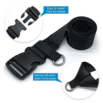 Car Seat Travel Belt, Adjustable Car Seat Travel Strap, Convert Baby Car Seat & Carry-on Luggage into Airport Car Seat Stroller & Carrier Belt, Safe Travel Solution for Transport Car Seat